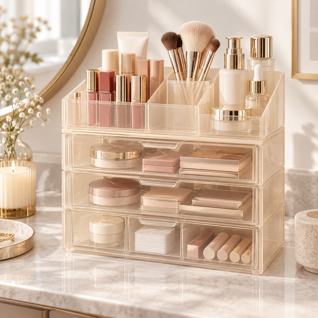 Stackable Cosmetic Drawer Organizer Set