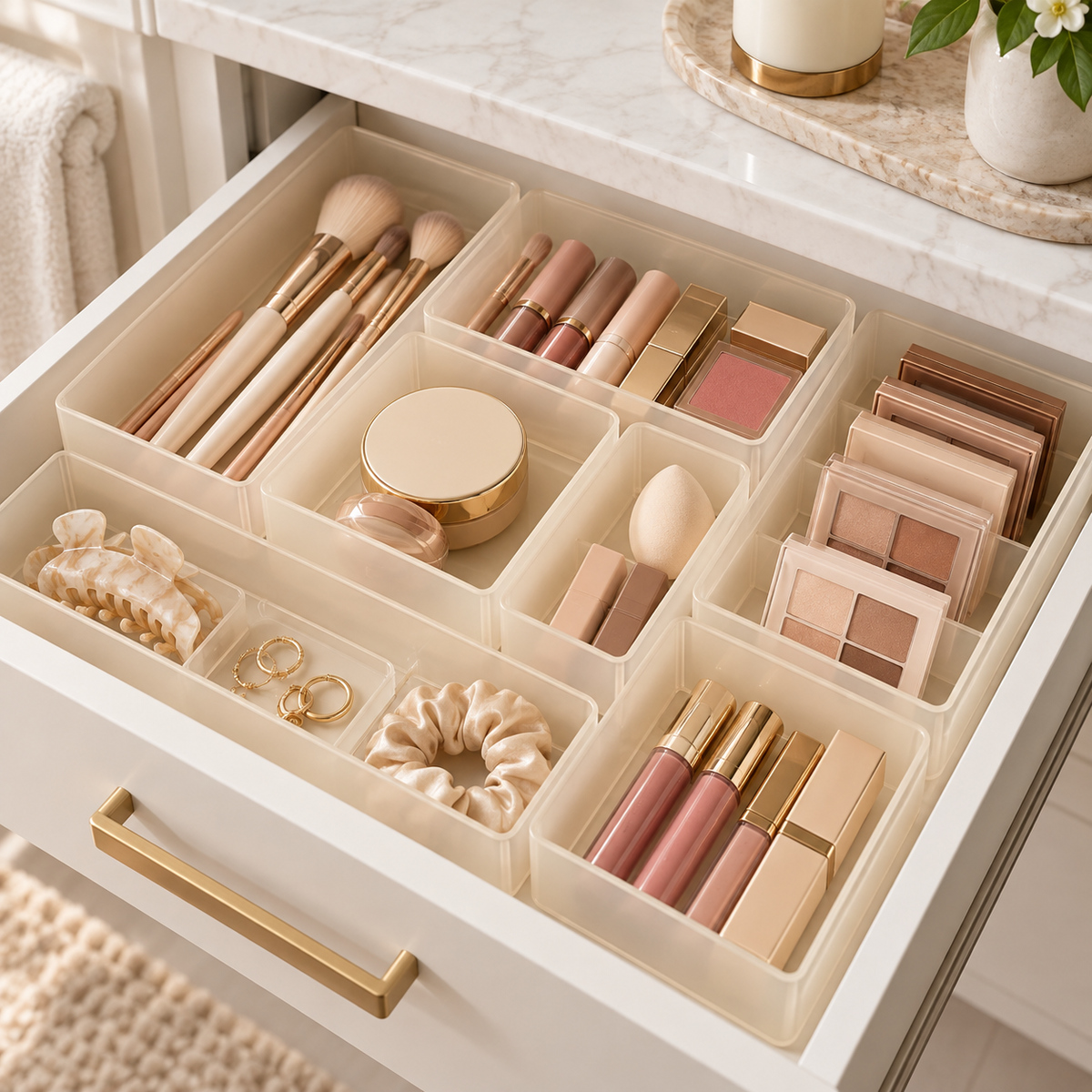 Stackable Cosmetic Drawer Organizer Set