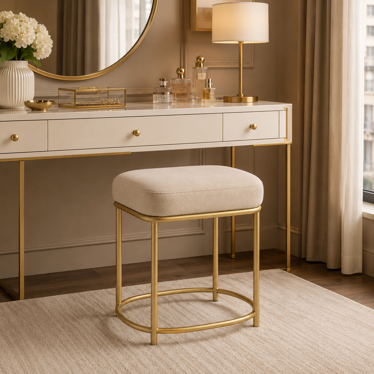 Upholstered Vanity Stool
