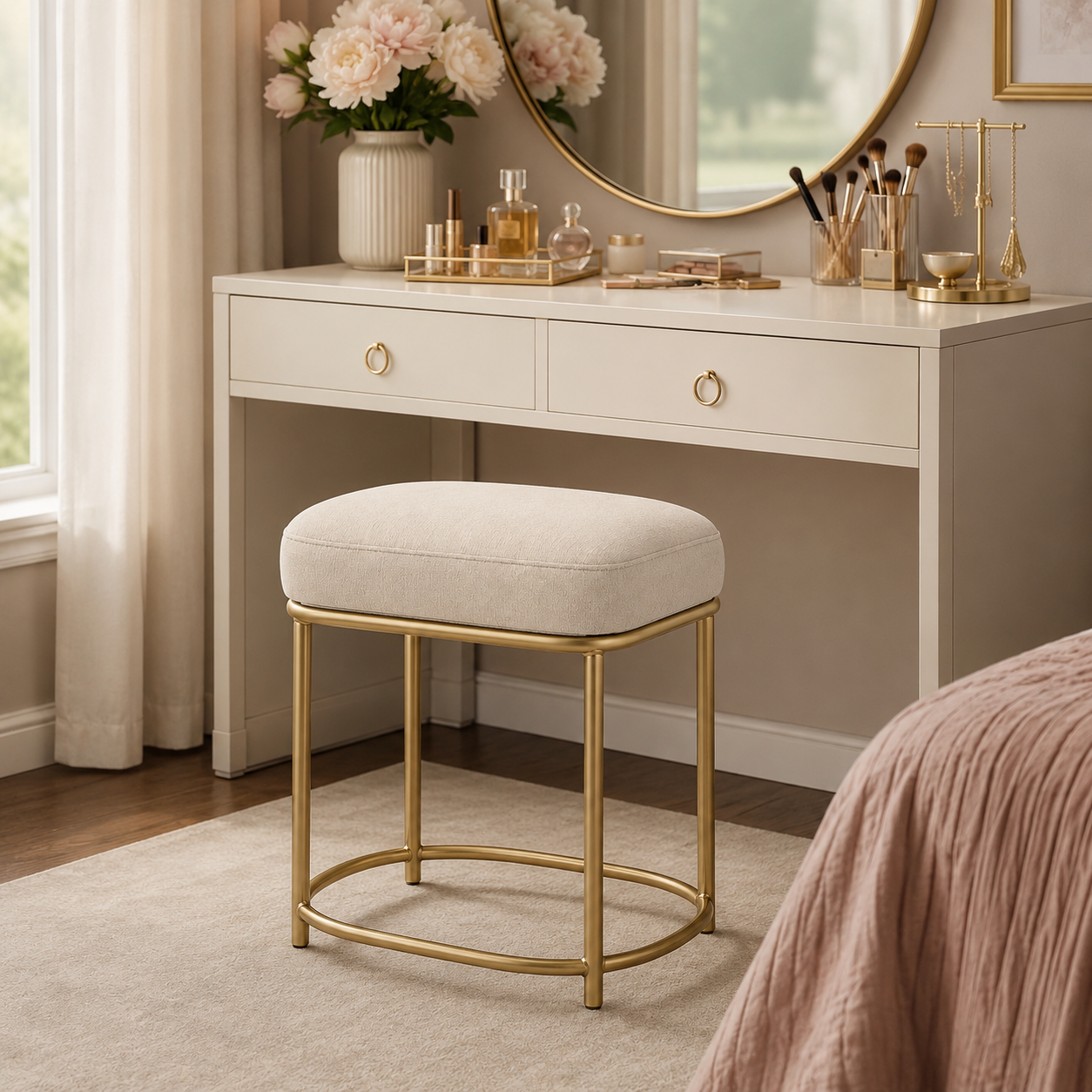 Upholstered Vanity Stool