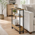 Slim Rolling Sofa Console Table