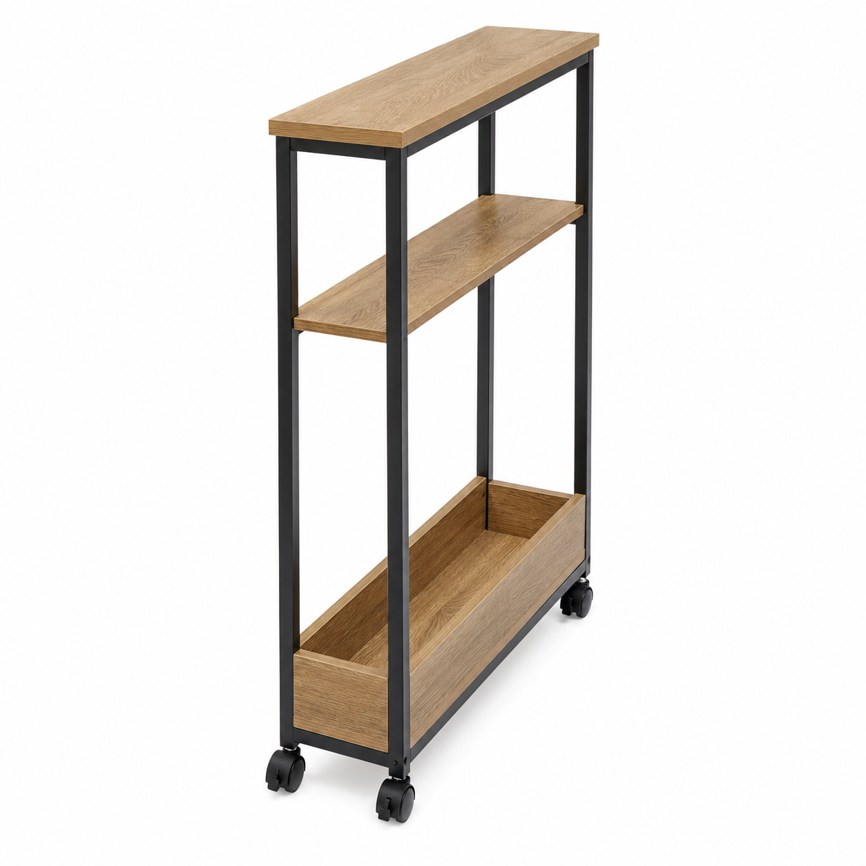 Slim Rolling Sofa Console Table