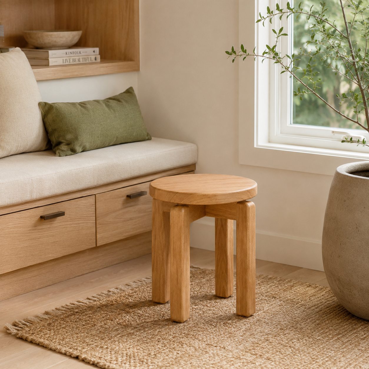Stackable Wooden Accent Stool