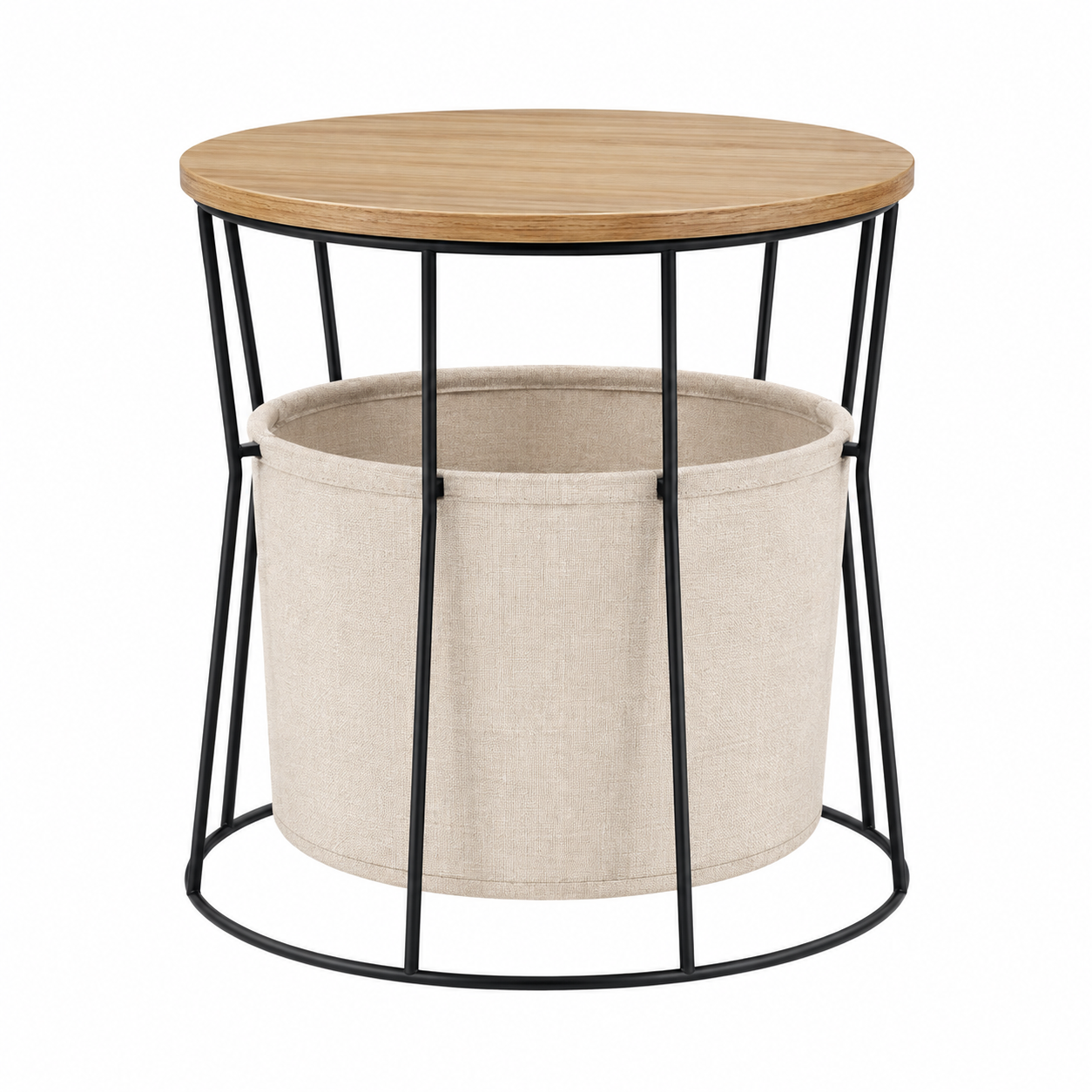 Round Basket Side Table