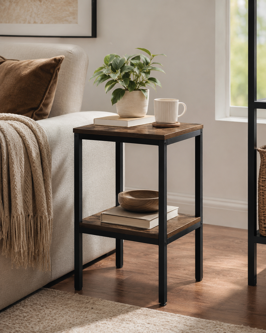 Two-Tier Bedside Nightstand